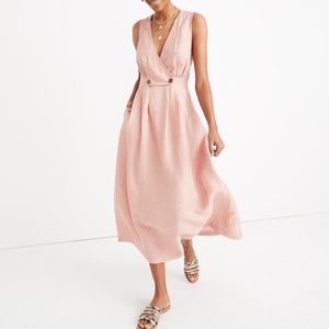Madewell | Light Salmon Pink V-Neck Dress